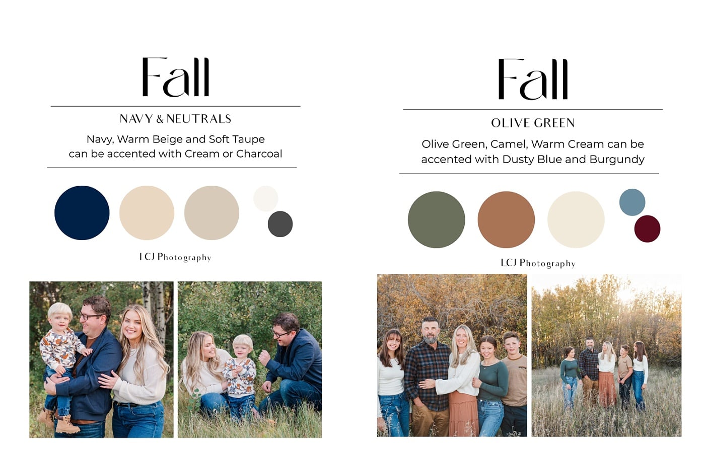 fall family session color palette